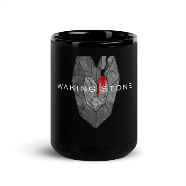 Waking Stone Bleeding Heart of Stone Black Glossy Mug - Image 6